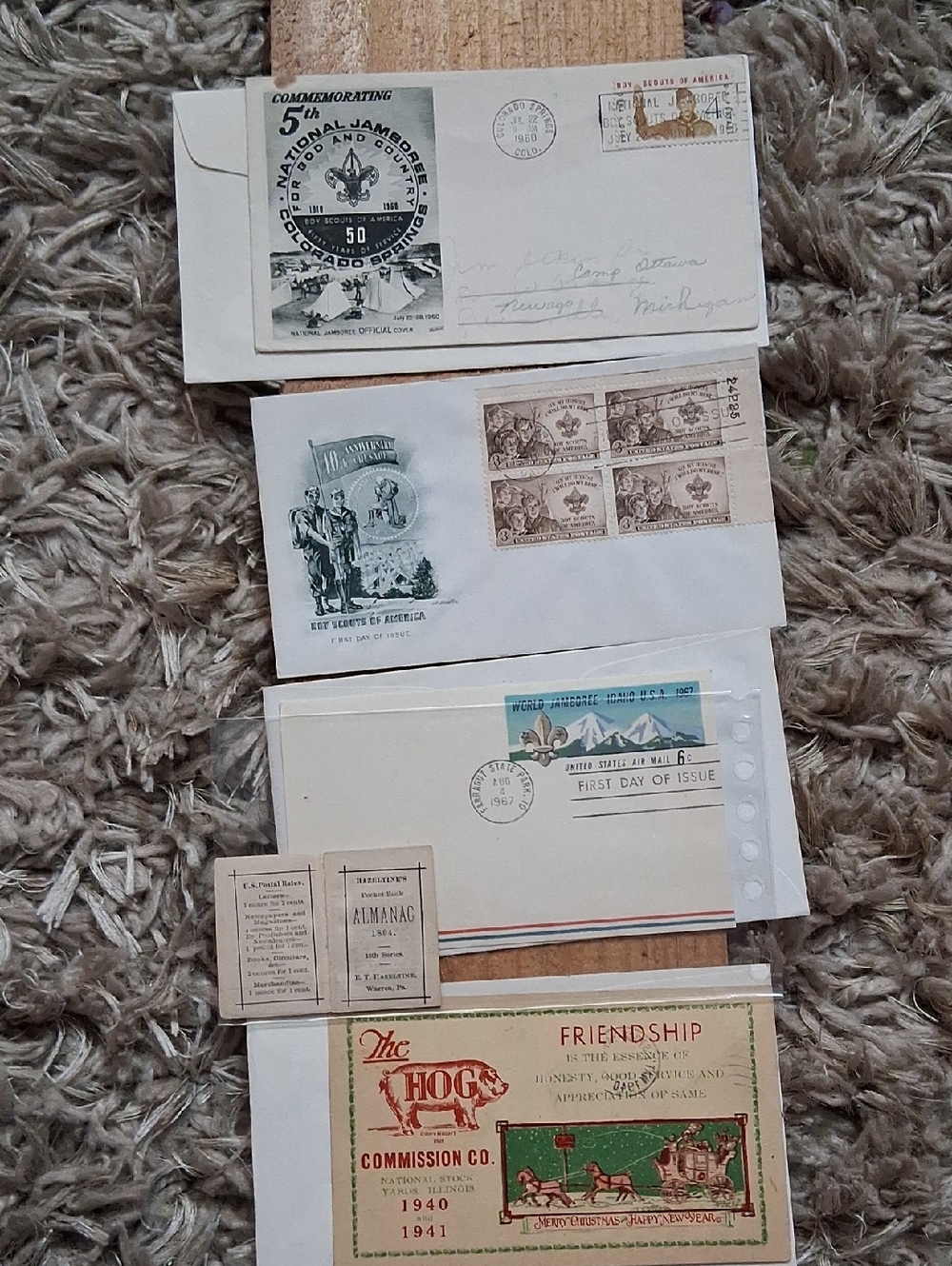 Vintage Postal First Day Covers and Ephemera - Cream and Tan